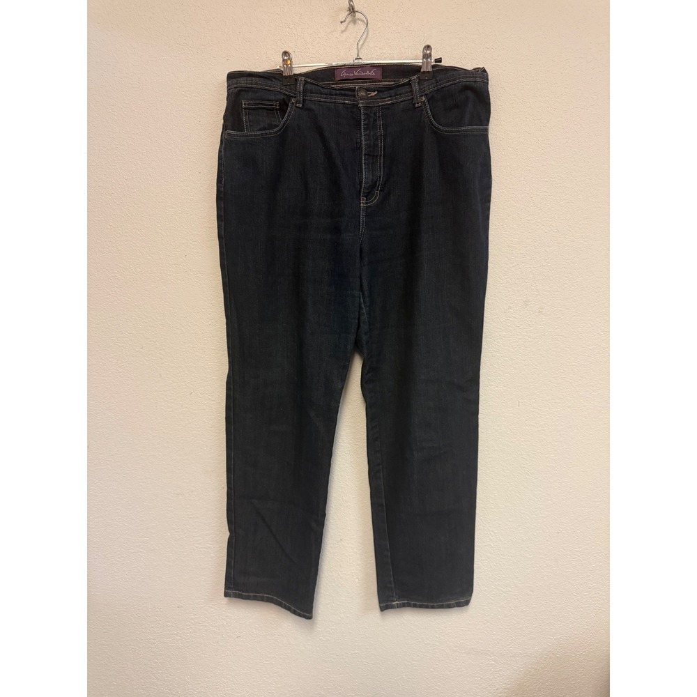 Gloria Vanderbilt Amanda Tapered Jeans Dark Wash Indigo Blue Size 18 High Rise